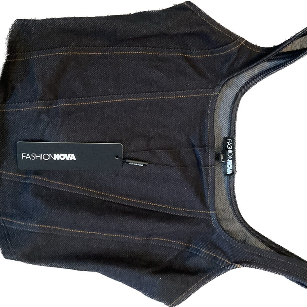 Fashion Nova Charcoal Denim Top